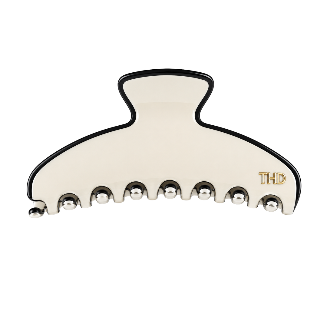 Cellulose Acetate Oversized Hair Claw Trim - Ivory - Hero