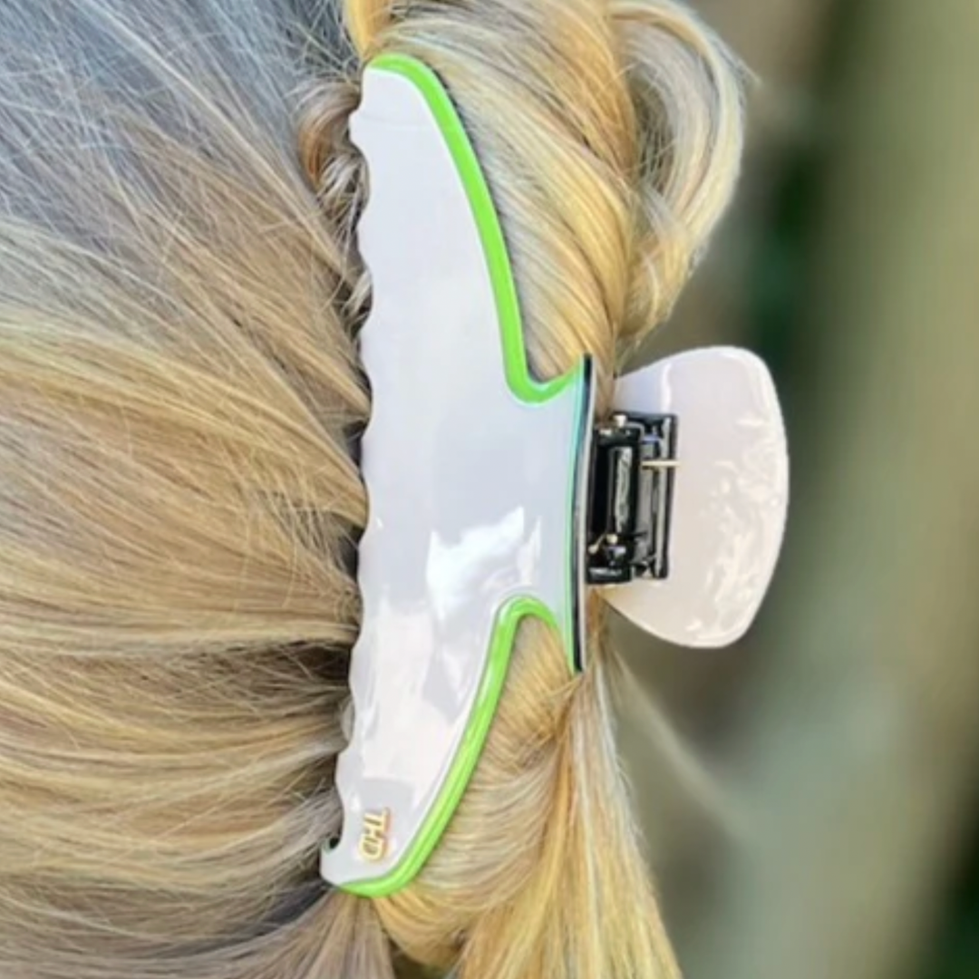 Cellulose Acetate Oversized Hair Claw Vanilla Trim - Lovebird - Image 2