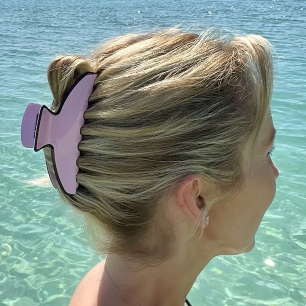 WS Cellulose Acetate Oversized Hair Claw Trim - Pirouette Pink - Image 1