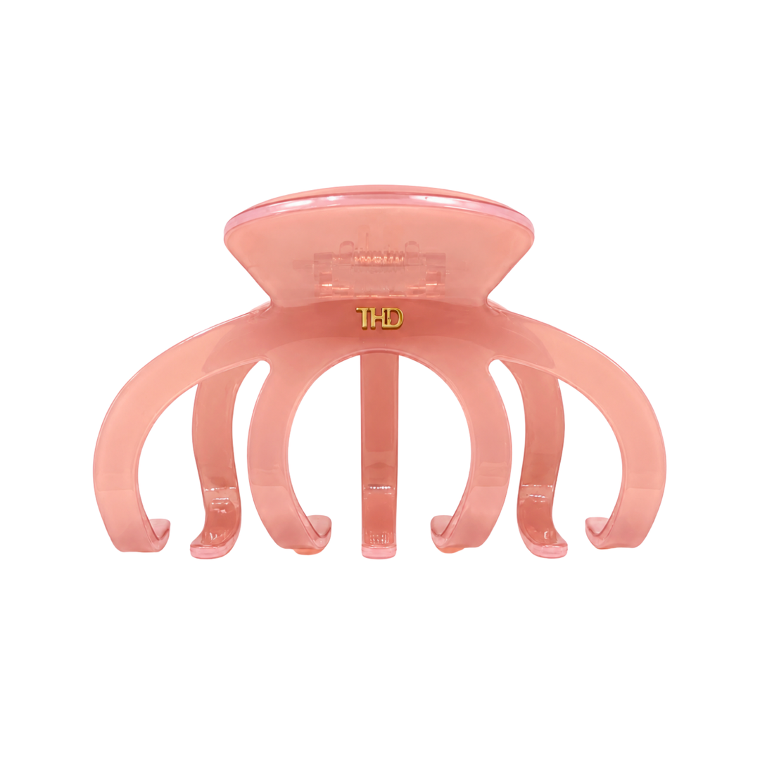 Cellulose Acetate Octopus Oversized Hair Claw Block Colours - Crystal Rose - Hero