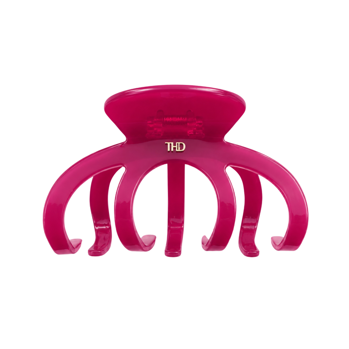WS Cellulose Acetate Octopus Oversized Hair Claw Block Colour - Viva Magenta - Hero