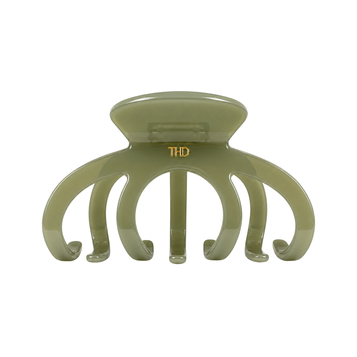 WS Cellulose Acetate Octopus Oversized Hair Claw Block Colour - Sage - Hero