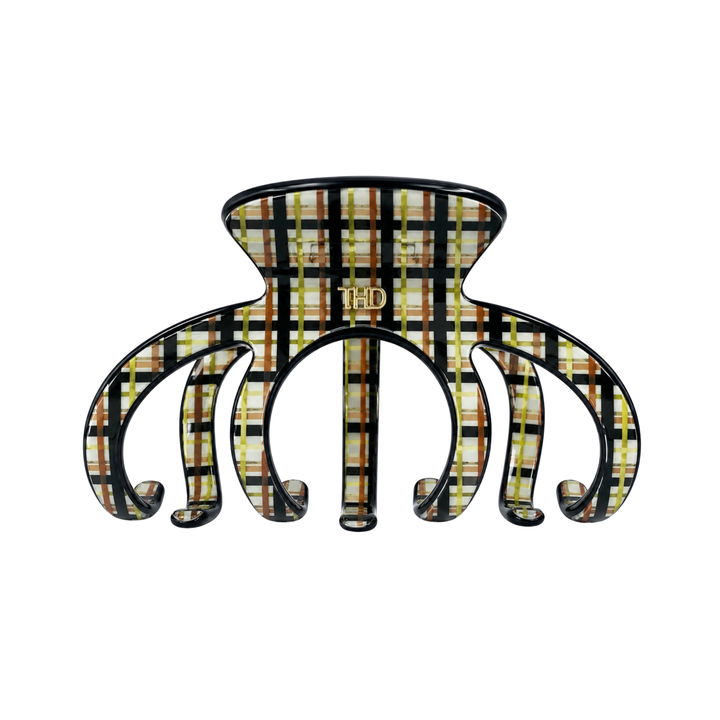 Cellulose Acetate Hair Claw Octopus Oversized Check - Plaid - Hero