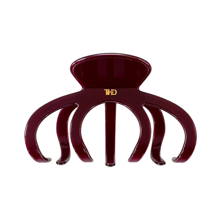 WS Cellulose Acetate Octopus Oversized Hair Claw Trim - Wine Red - Hero