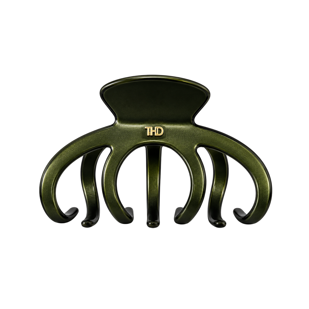 WS Cellulose Acetate Octopus Oversized Hair Claw Trim - Bistro Green - Hero