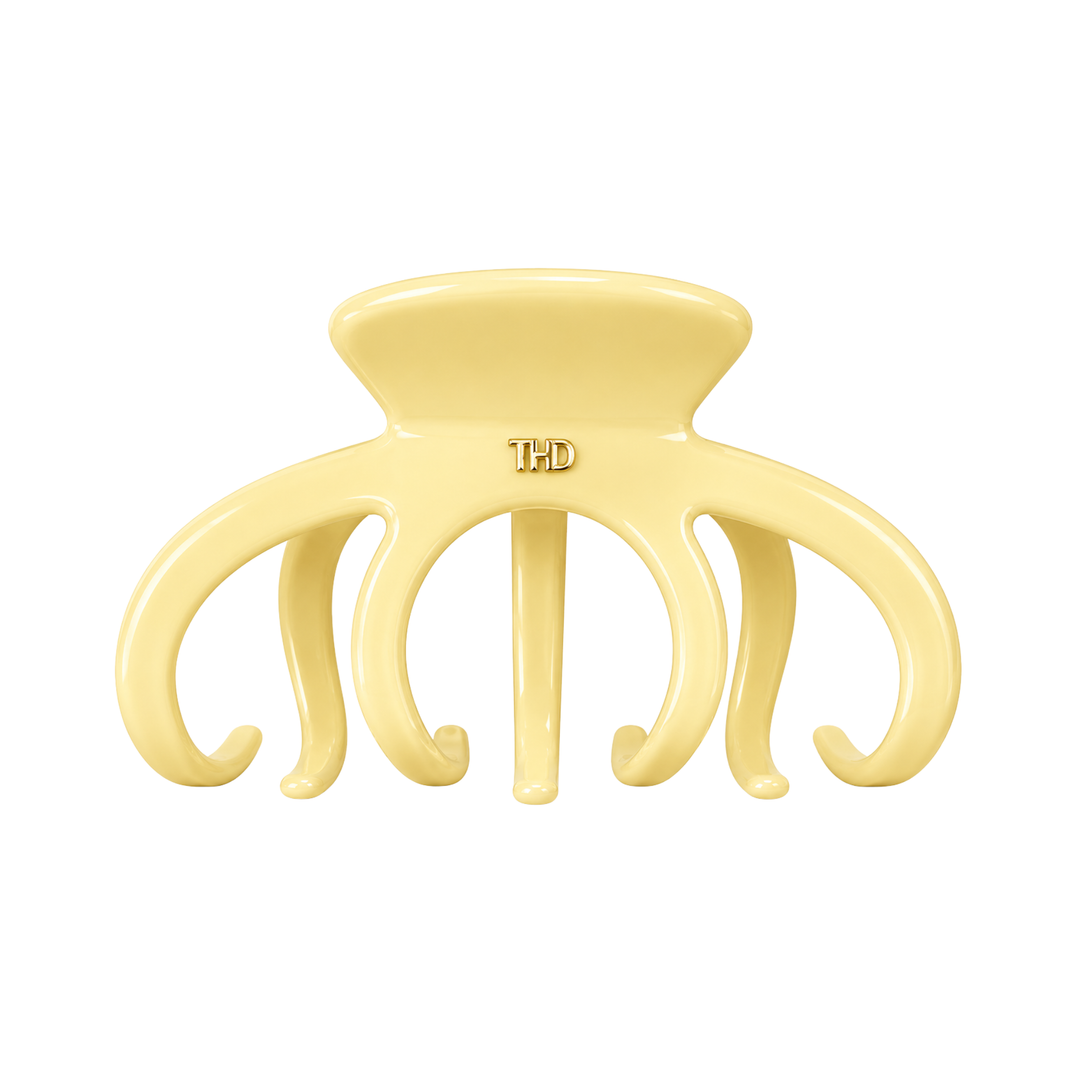 WS Cellulose Acetate Octopus Oversized Hair Claw Gelato - Yellow - Hero