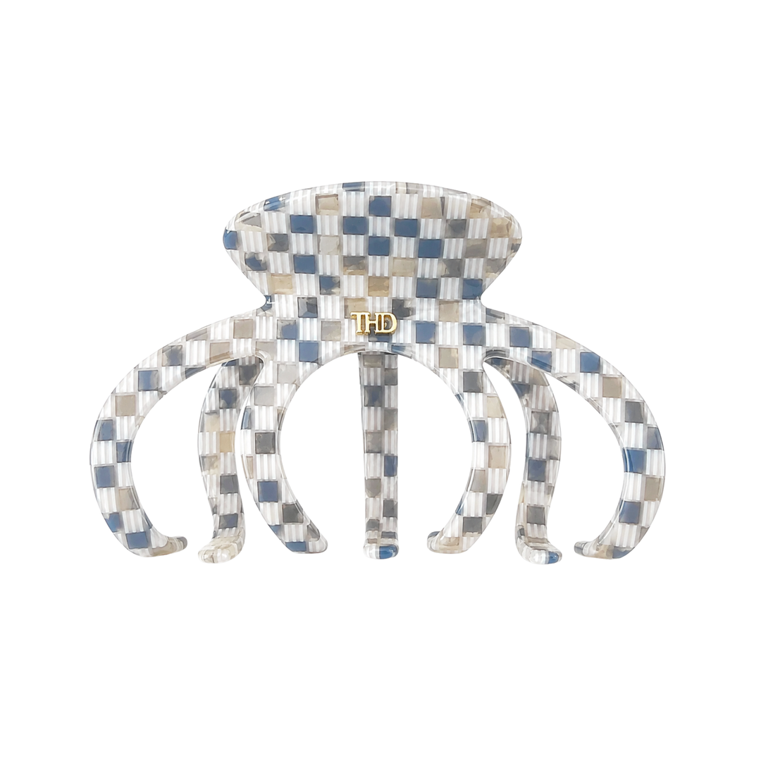 WS Cellulose Acetate Octopus Oversized Hair Claw Check - Paros - Hero