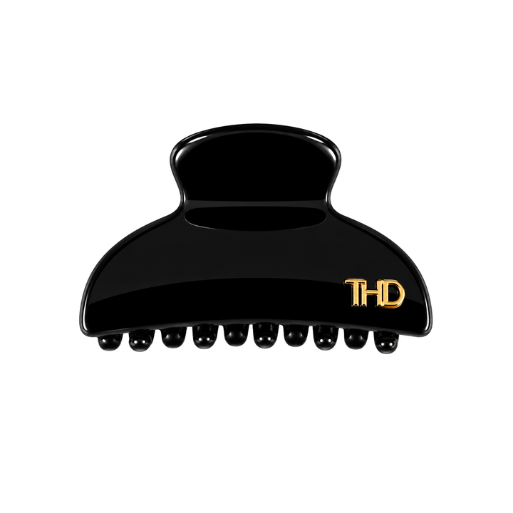 WS Acetate Hair Claw Small with Crystals Trim - Black - Hero