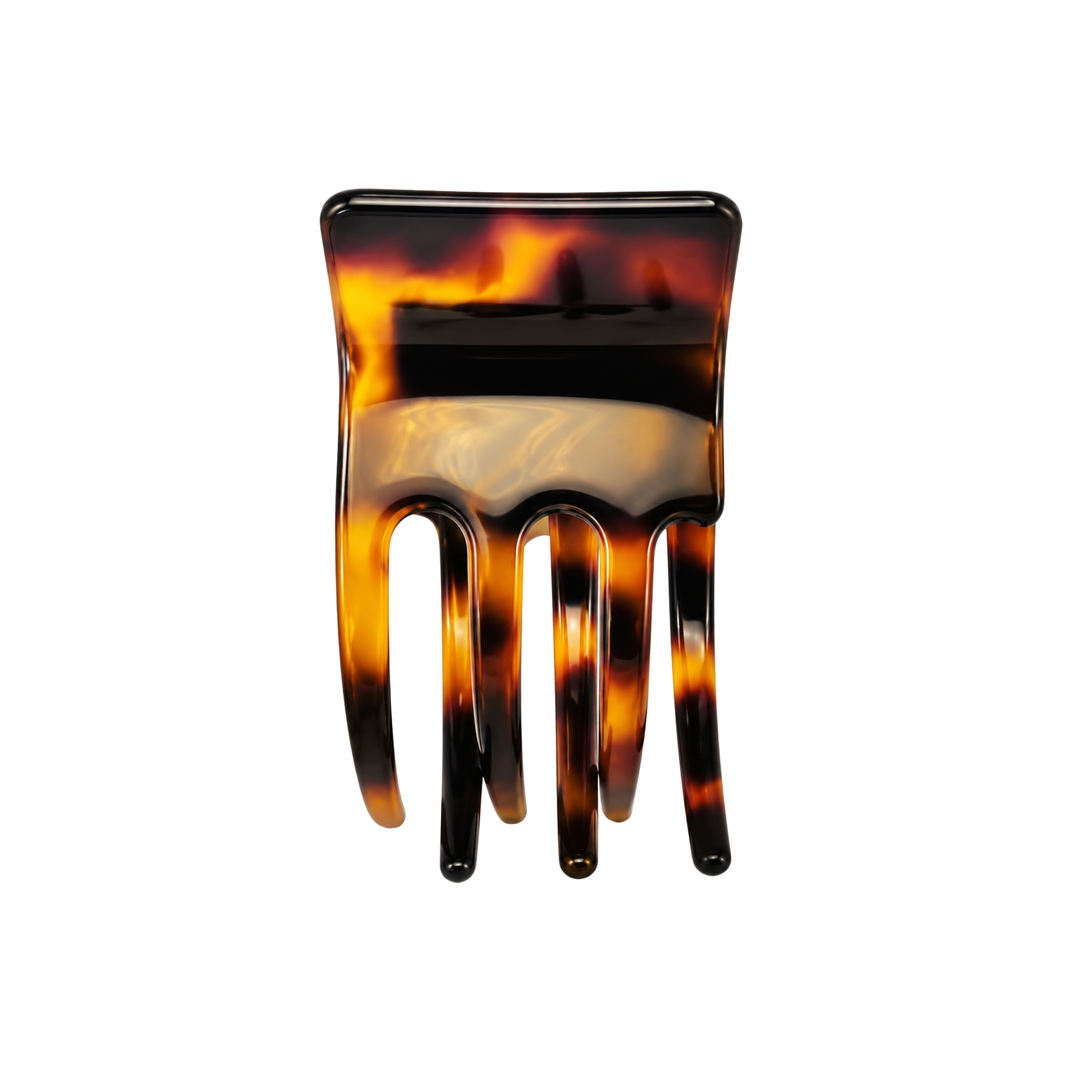 WS Cellulose Acetate Square Hair Claw Tortoise - Dark Tortoise