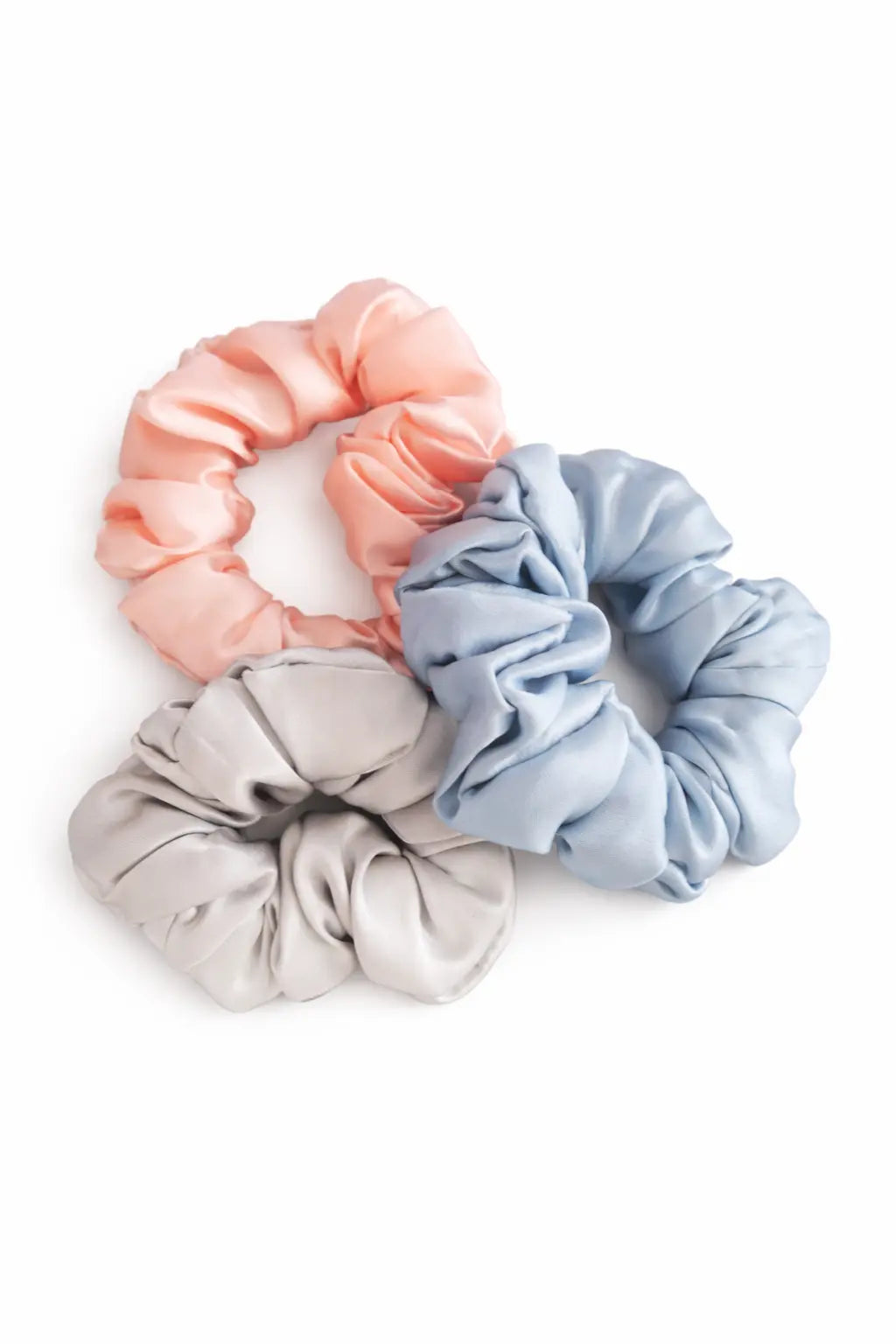 Silk Scrunchie Pack - Metallic Blue, Silver &Blush Tania Hird Designs