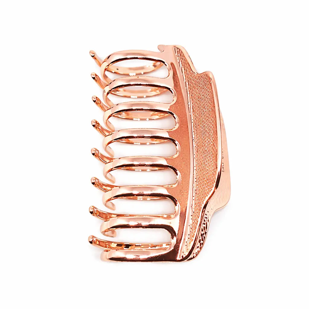 Oversized metal hair claw clip in rose gold Tania Hird Designs