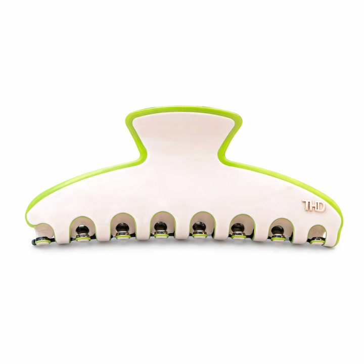 Oversized Hair Claw in Vanilla & Lovebird Trim
