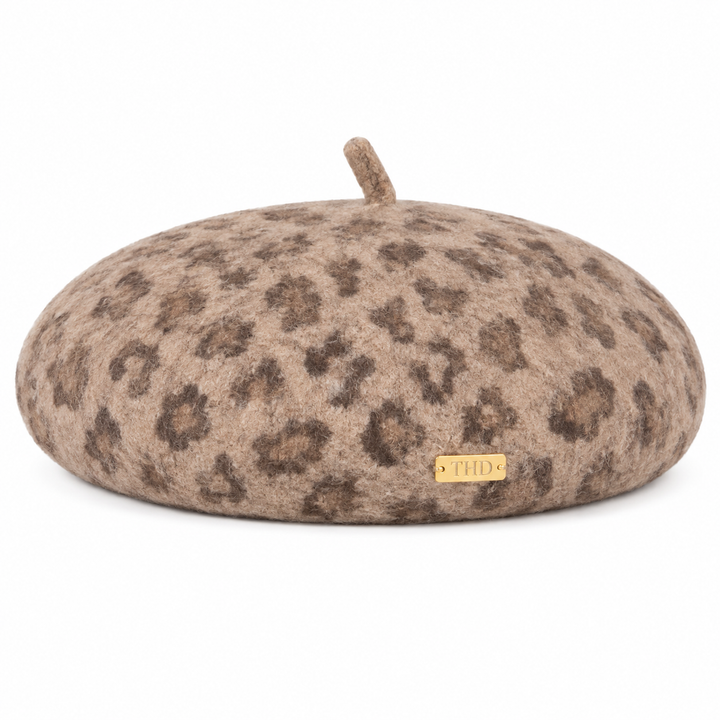 Lille Wool Leopard Beret - Mocha