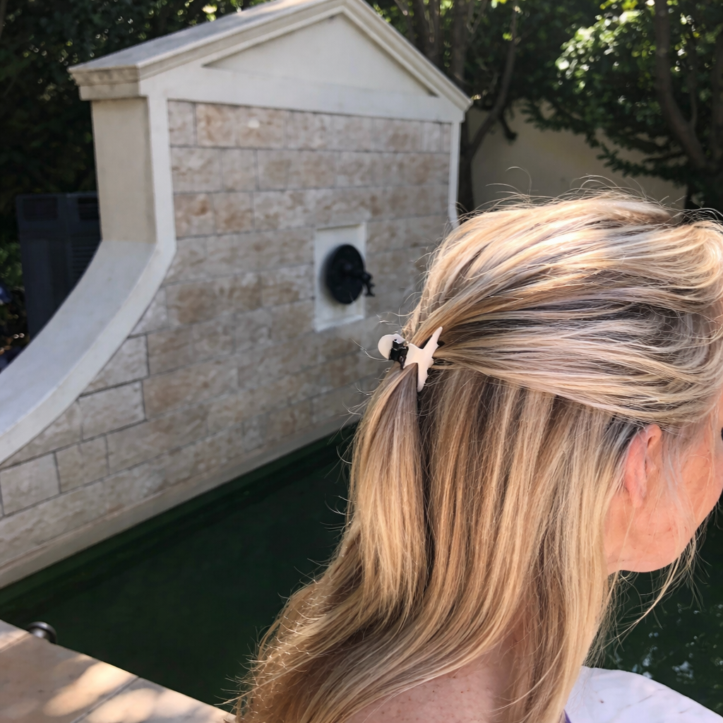 3 set small acetate Hair Claws in leopard print, black &white, and white & blck