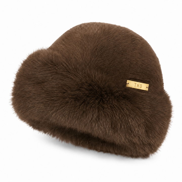 Faux Fur Peruvian Hat -  Chocolate