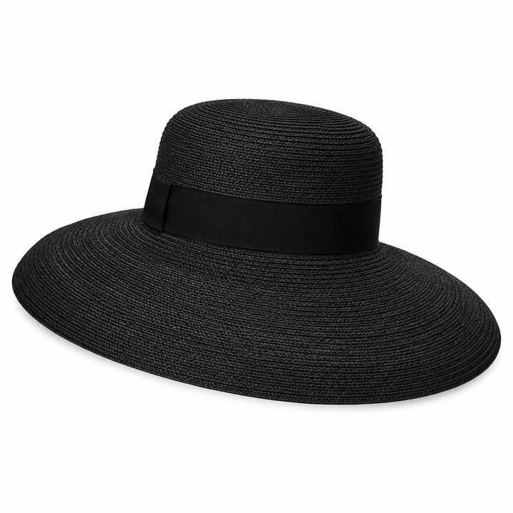 Hepburn foldable Hat- black