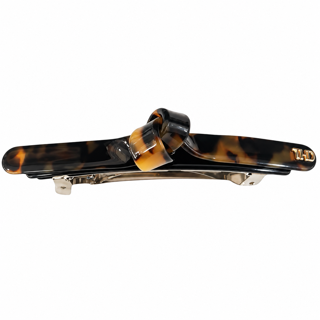 WS Cellulose Acetate Contour Barette Tortoise - Gaia Tortoise - Hero
