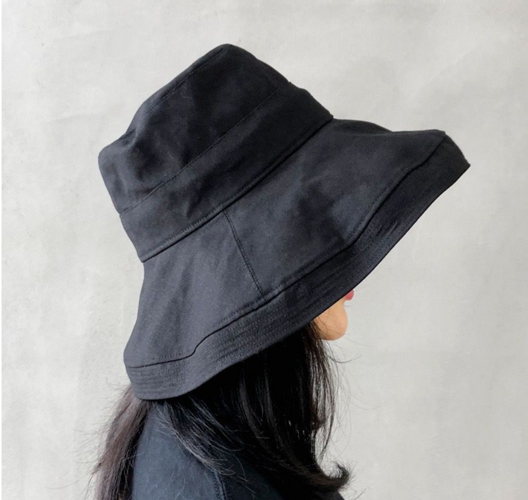 WS Oversized Brim Bucket Cottonblend Hat - Black - Image 2