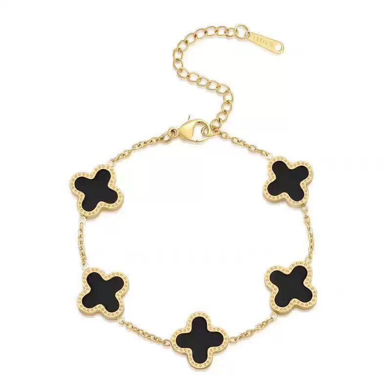 WS Cross Bracelet Gold - Black
