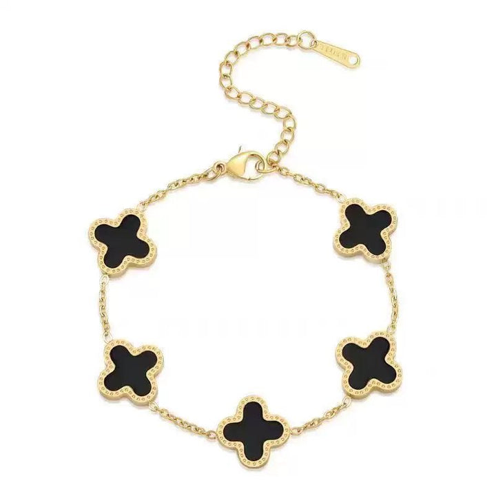 WS Cross Bracelet Gold - Black
