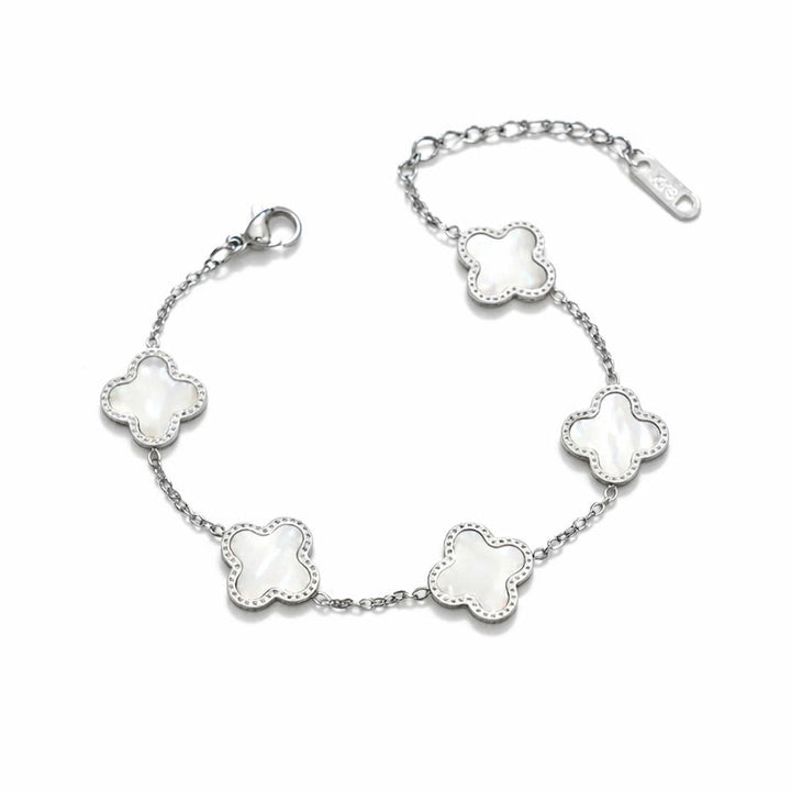 Cross Bracelet Silver - White