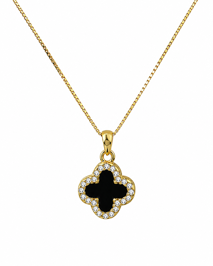 Cross Necklace reversible with crystals - Gold - Image 1
