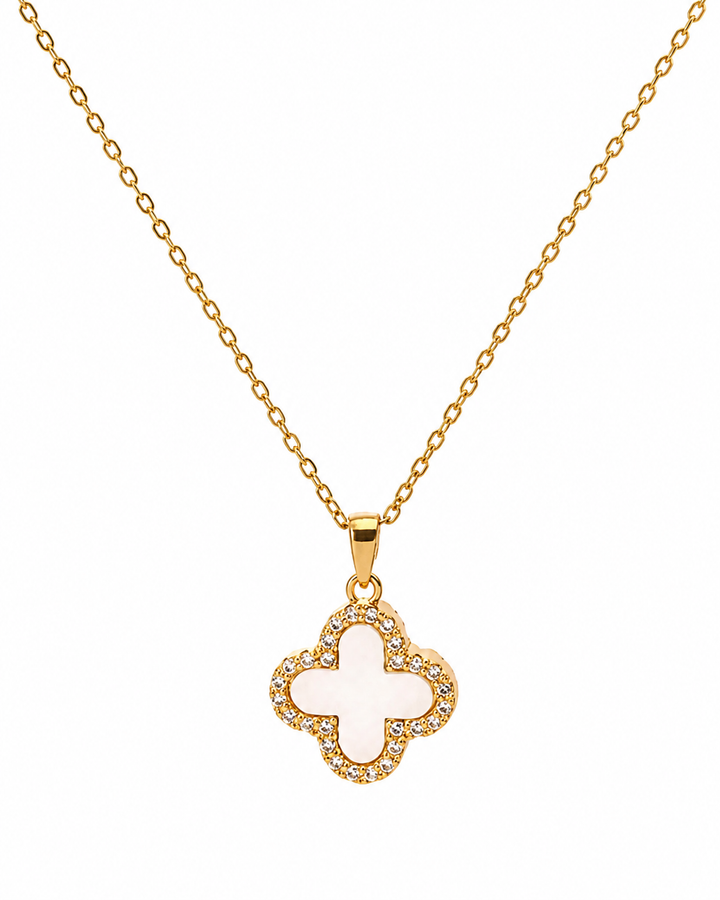 Cross Necklace reversible with crystals - Gold - Hero