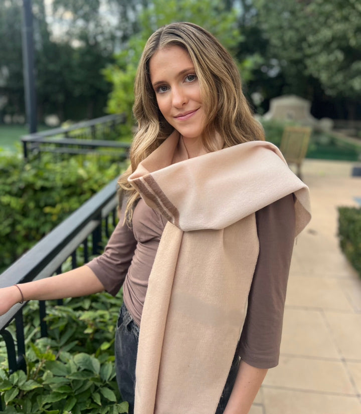 WS Edge Wool Scarf - Camel/Beige - Image 1