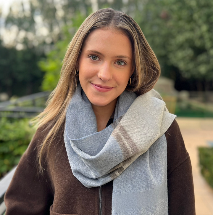 WS Edge Wool Scarf - Blue/Grey - Image 1