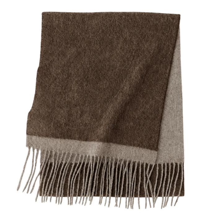 WS Edge Wool Scarf - Chocolate/Grey - Hero