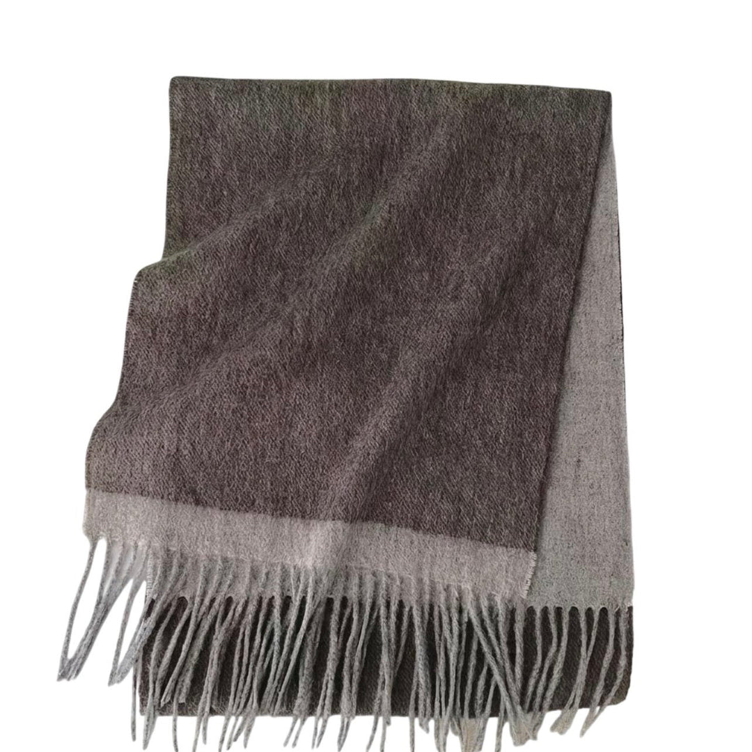 WS Edge Wool Scarf - Grey/Brown