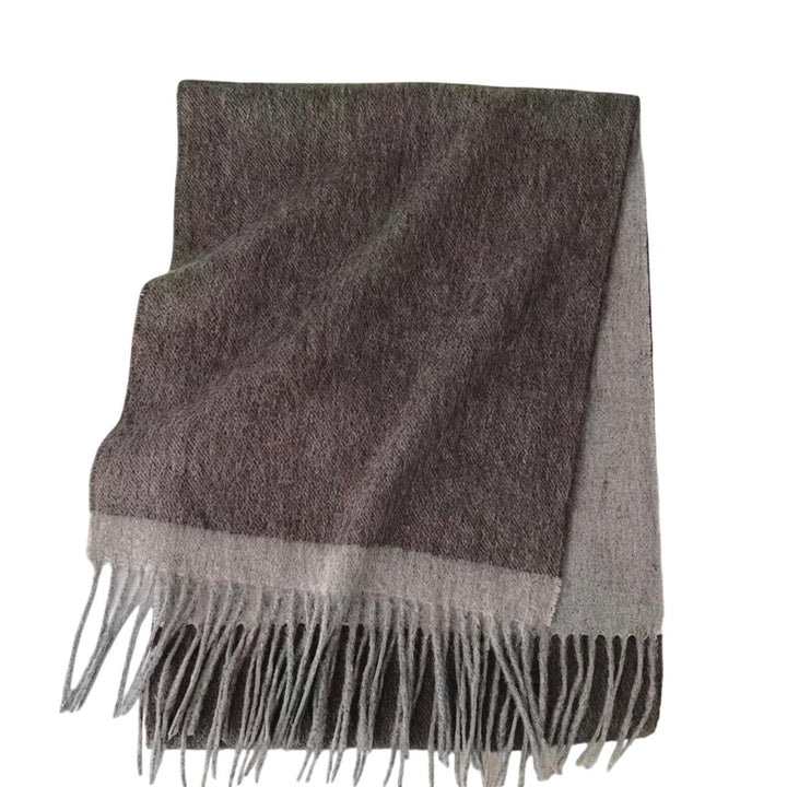 WS Edge Wool Scarf - Grey/Brown
