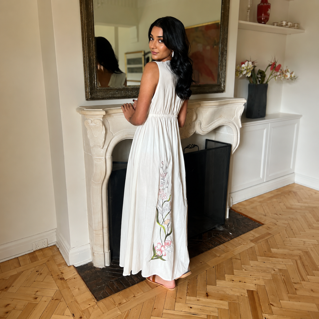 WS Elise Embroidered Cotton Dress - White - Image 1