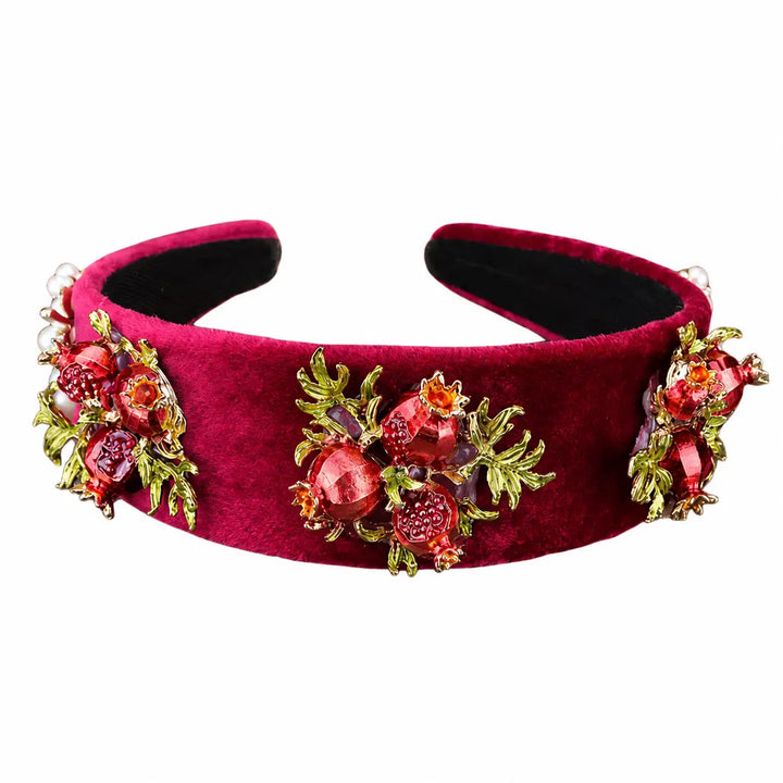 Statement Headband Red Velvet Pomegranate Tania Hird Designs