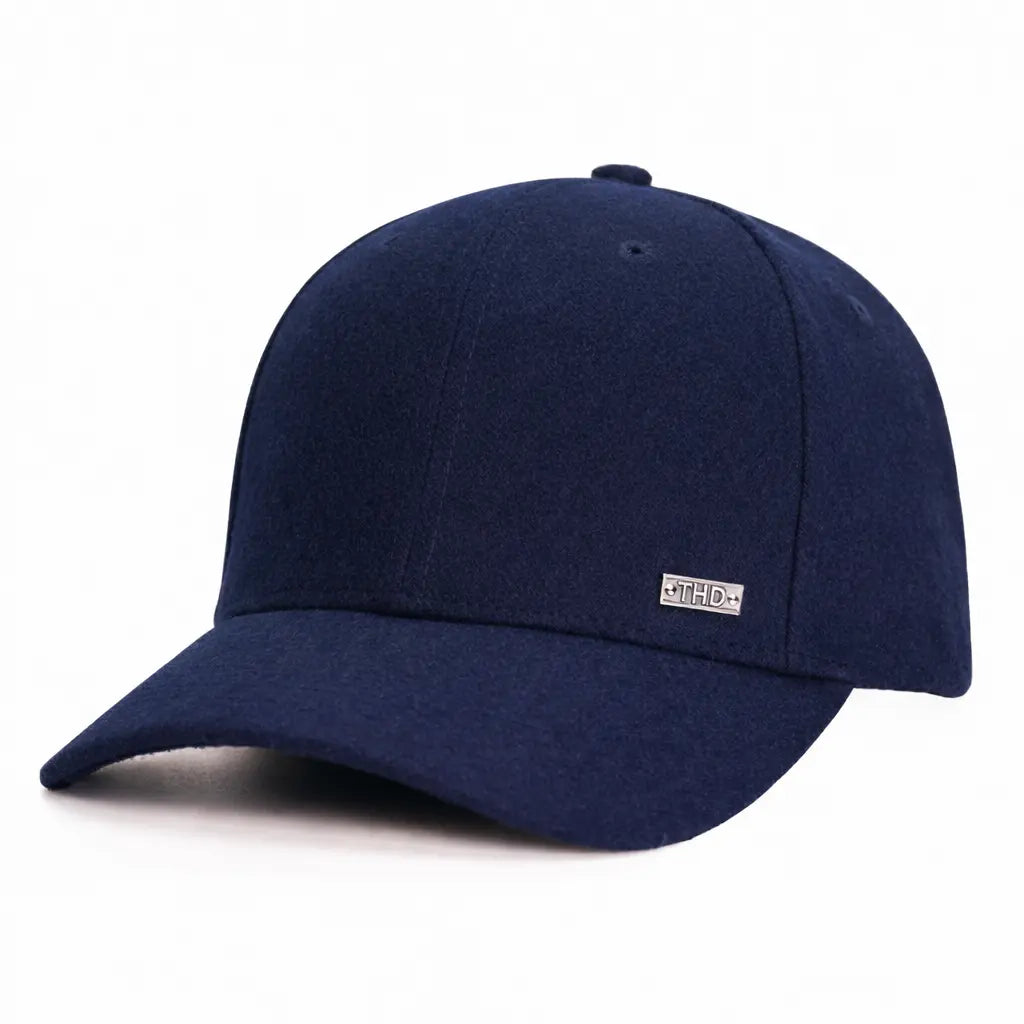 Wool blend Baseball Cap L in Navy Tania Hird Designs