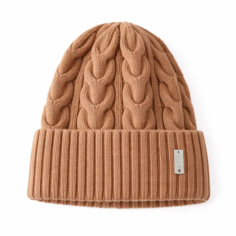 Cable Wool Knitted Beanie Tania Hird Designs