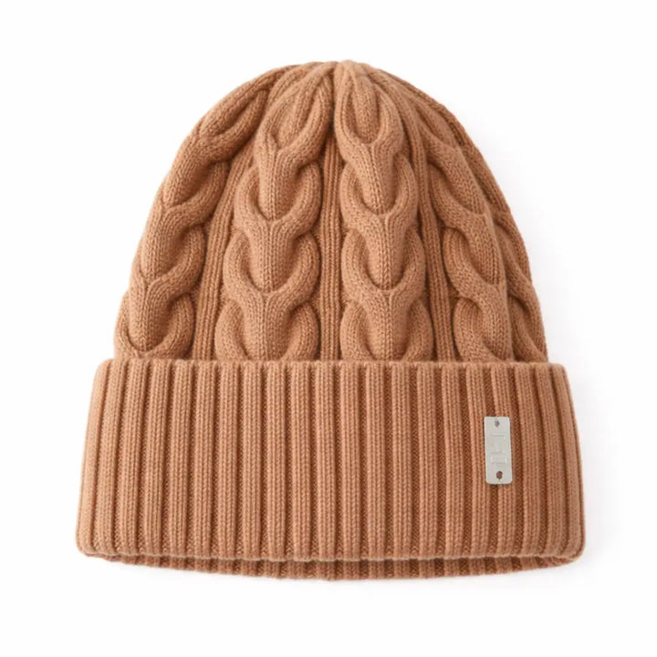 Cable Wool Knitted Beanie Tania Hird Designs