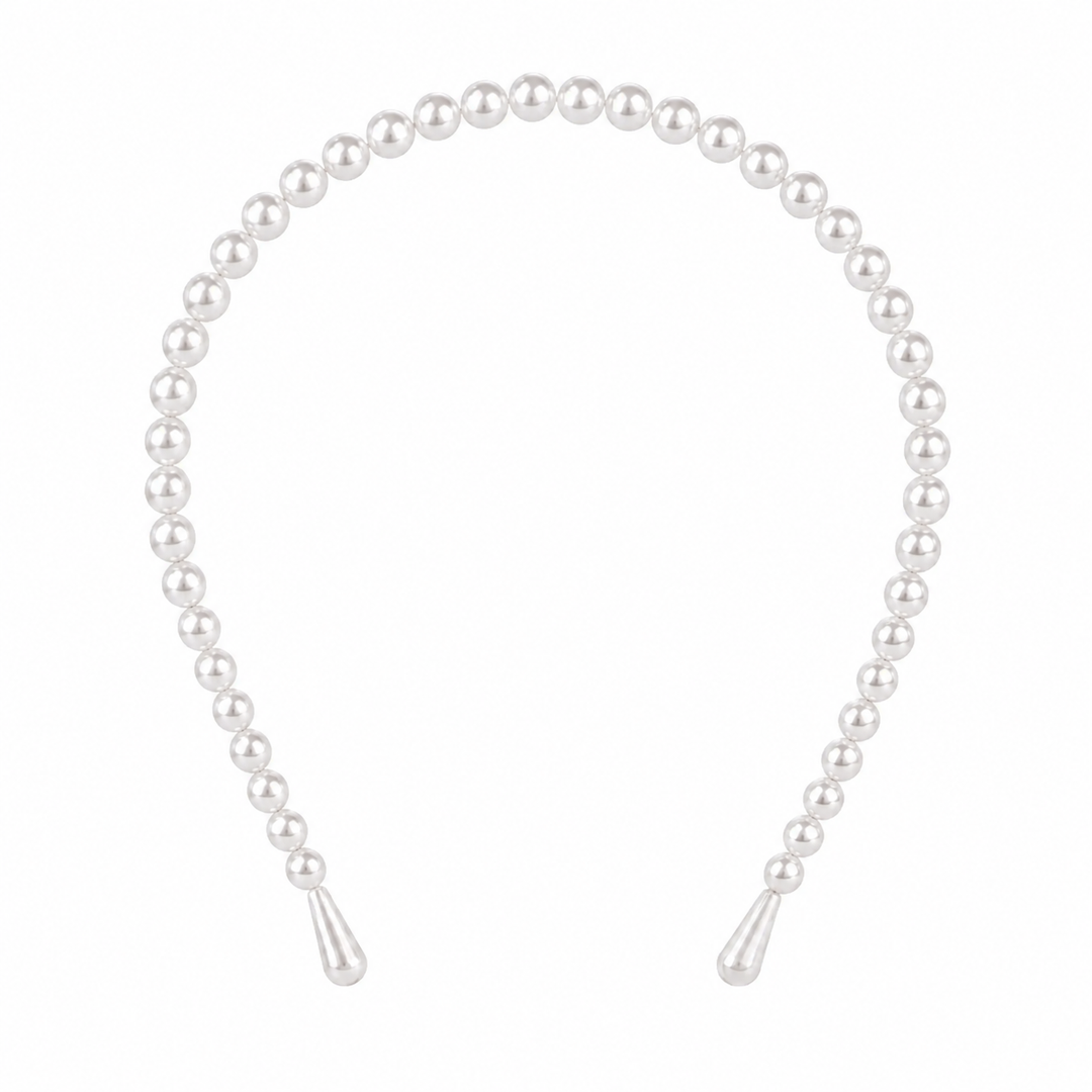 WS - Headband White Faux Pearl Slim - Hero