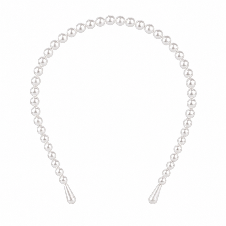 WS - Headband White Faux Pearl Slim - Hero
