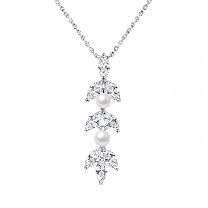 Fern Crystal Necklace - Silver & Crystal - Hero