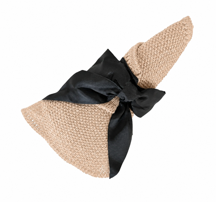 WS Foldable Visor with Ribbon - Beige - Hero