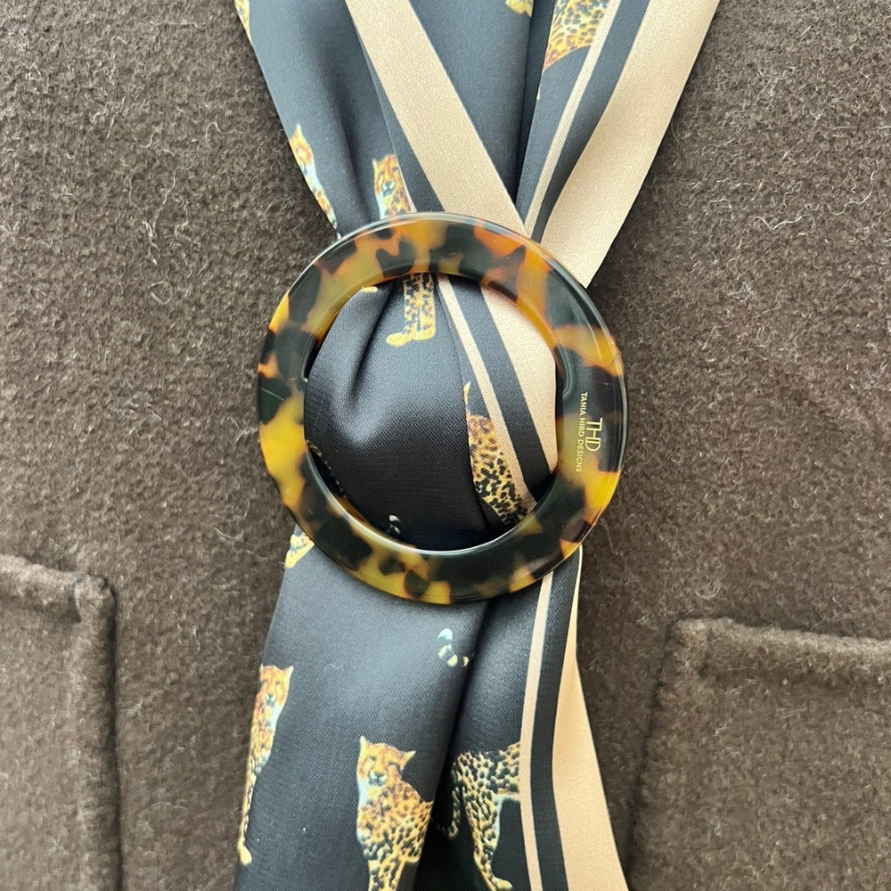 WS Cellulose Acetate Scarf Ring - Gaia Tortoise - Image 1