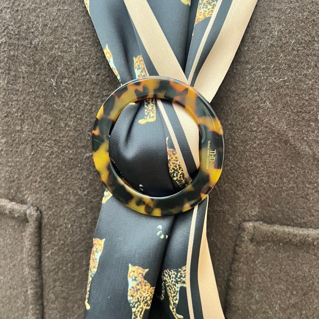 WS Cellulose Acetate Scarf Ring - Gaia Tortoise - Image 1