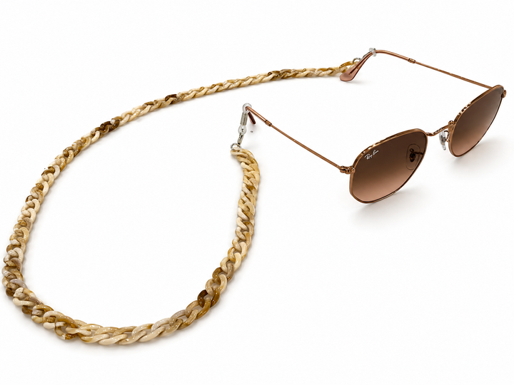 WS Glasses / Sunglass Chain - Brown and White - Hero