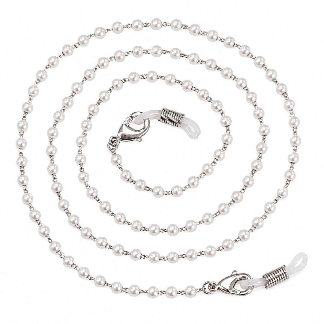 WS Glasses / Sunglasses Chain Pearl - Pearl & Silver - Hero
