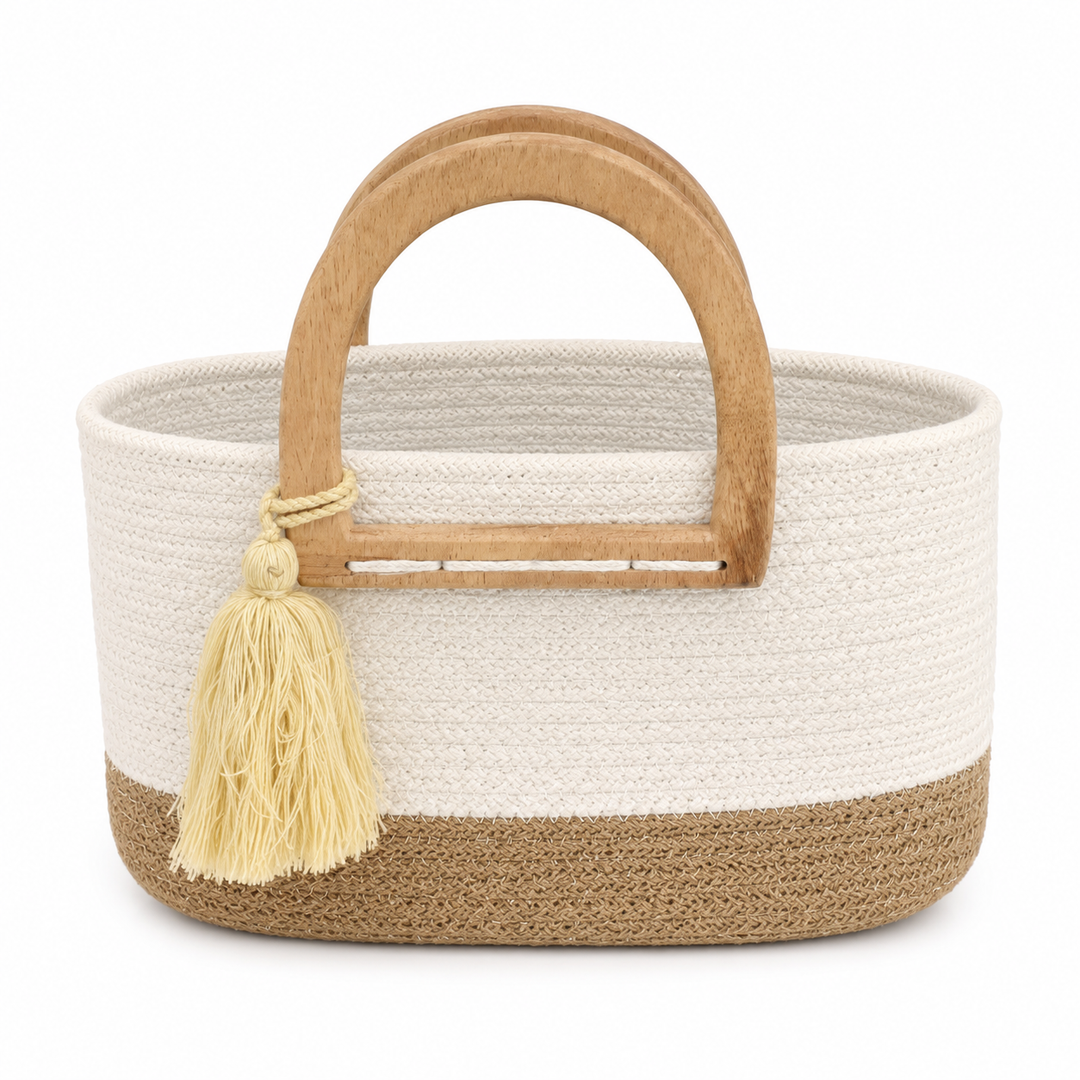 WS Handbag - Cap d'Antibes - White & Natural - Hero