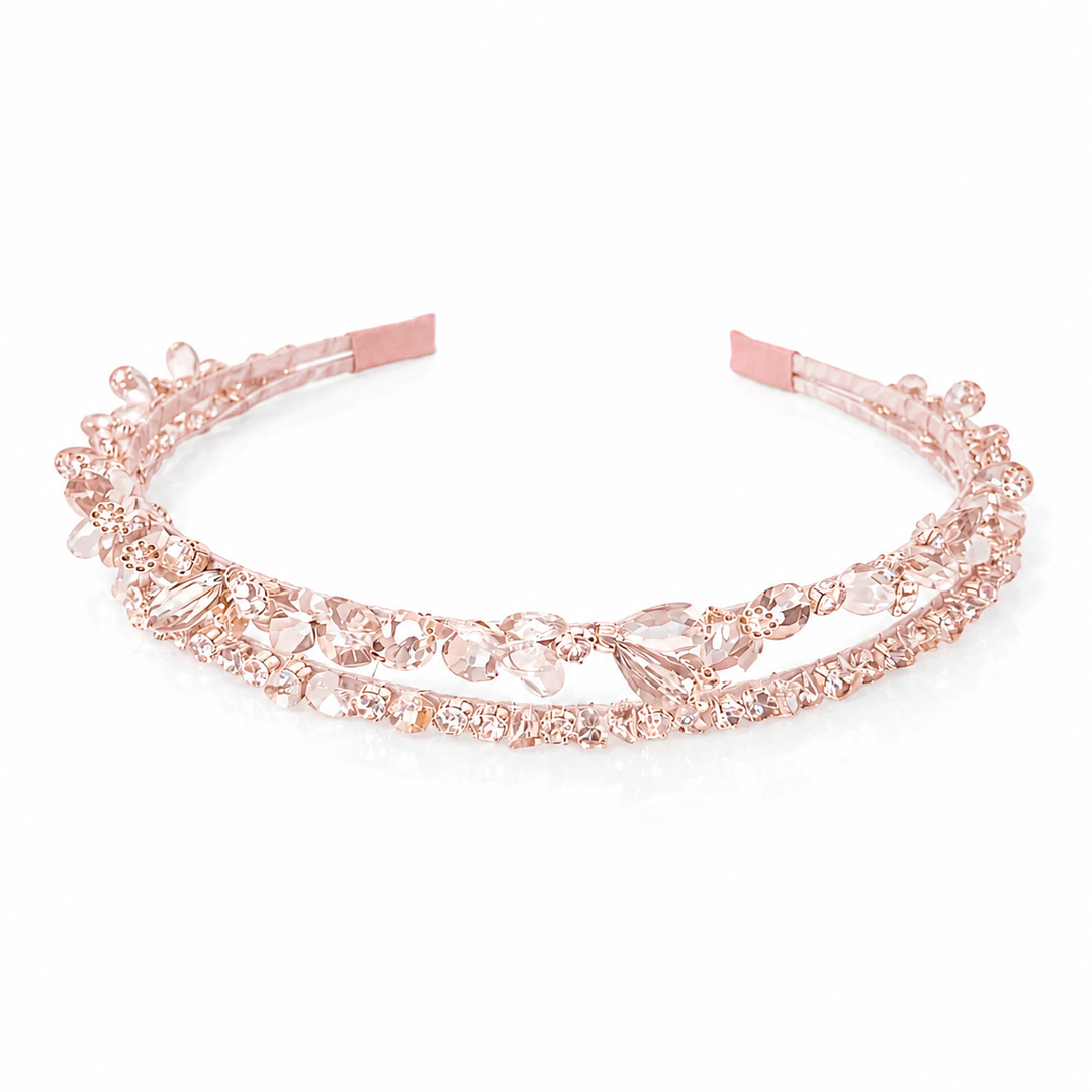 WS - Crystals 2 Layers Statement Headband - Pink Crystals 2 layers - Hero