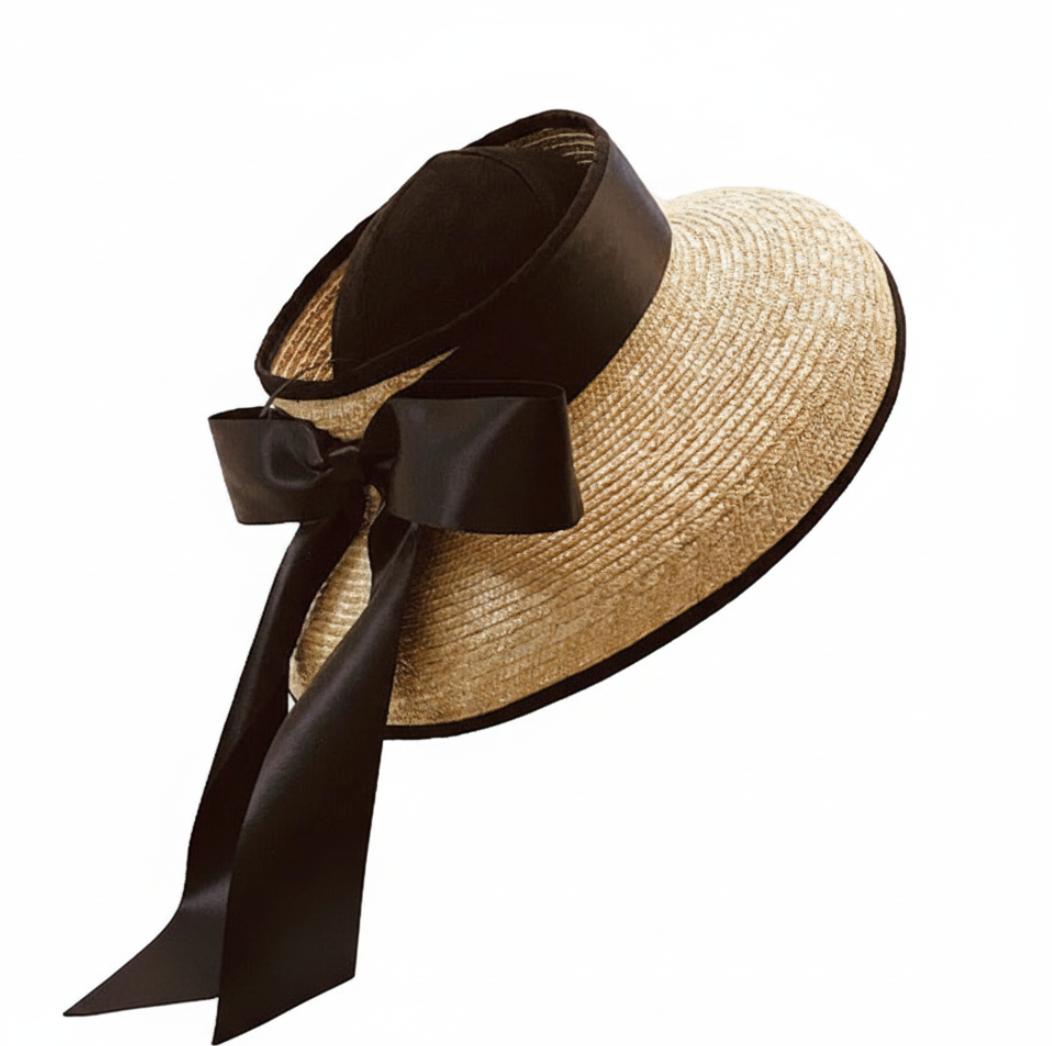 WS Hepburn Straw Open Hat - Natural - Hero