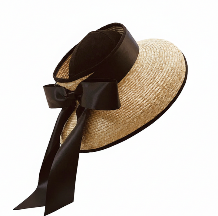 WS Hepburn Straw Open Hat - Natural - Hero