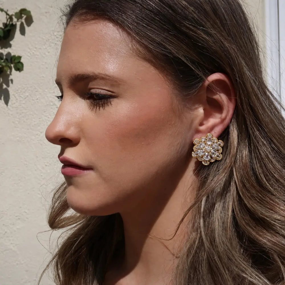 Isla Earrings Gold worn